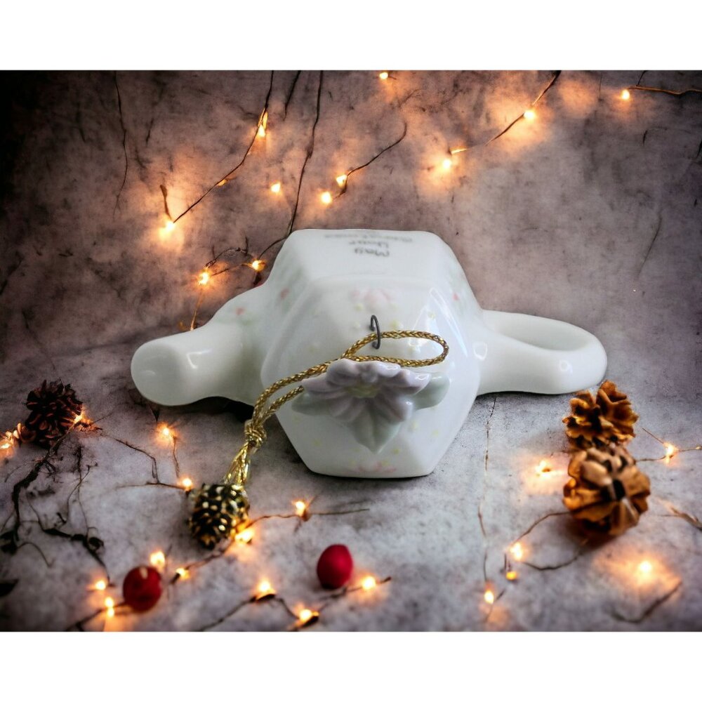 Vintage 1994 Enesco Precious  Moments Boy Wrapped In Lights Teapot Ornament - Picture 6 of 6